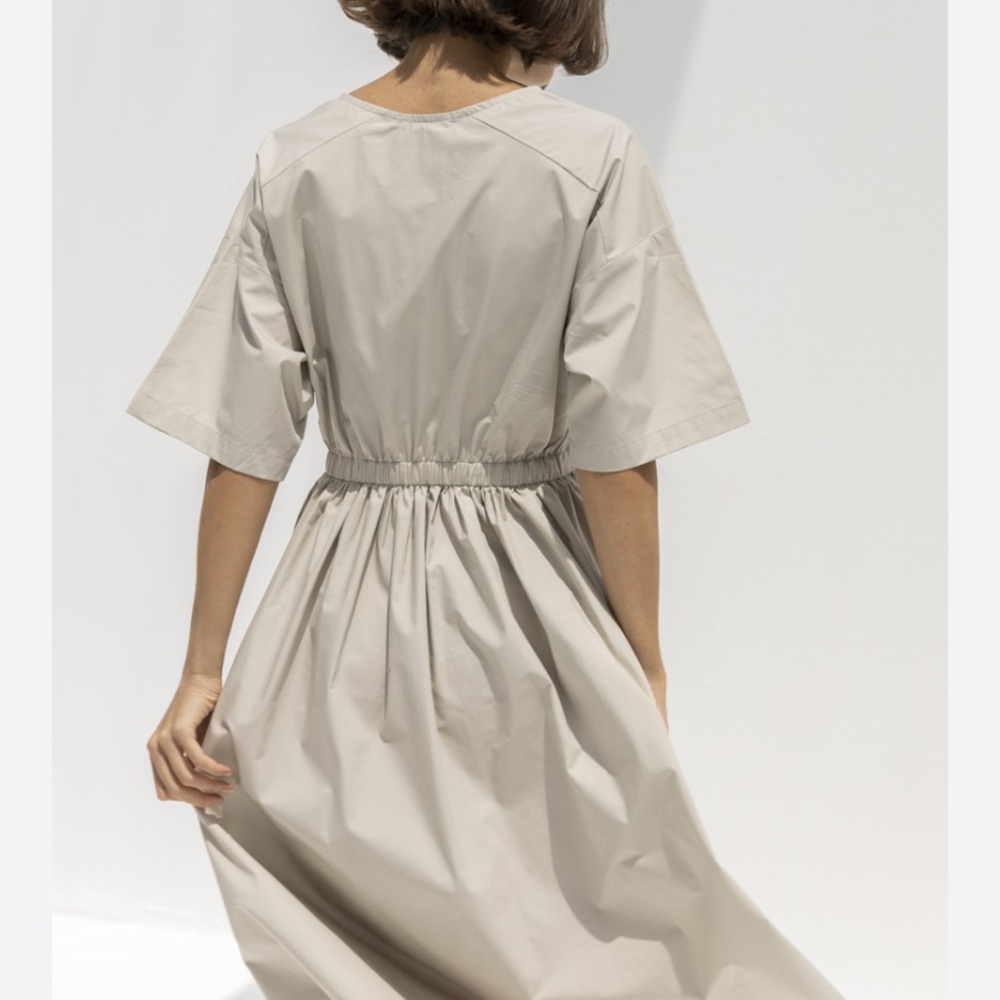 MaxMara Light Beige Cotton Midi Dress